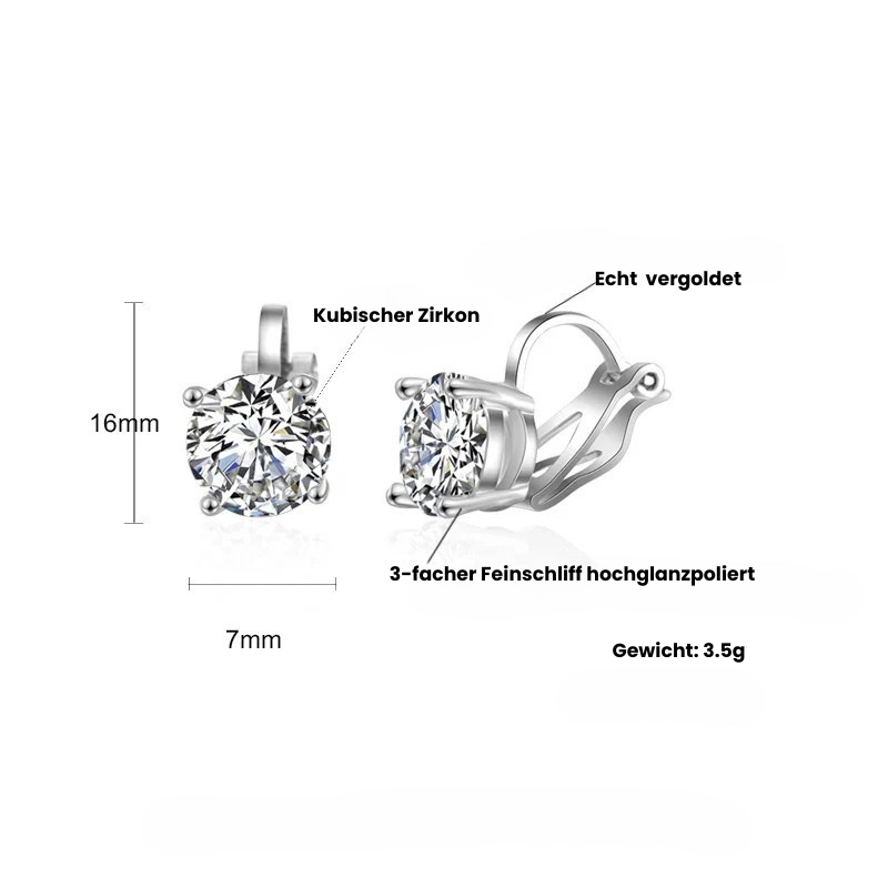 Klassische Eleganz – Goldene Zirkonia-Ohrringe