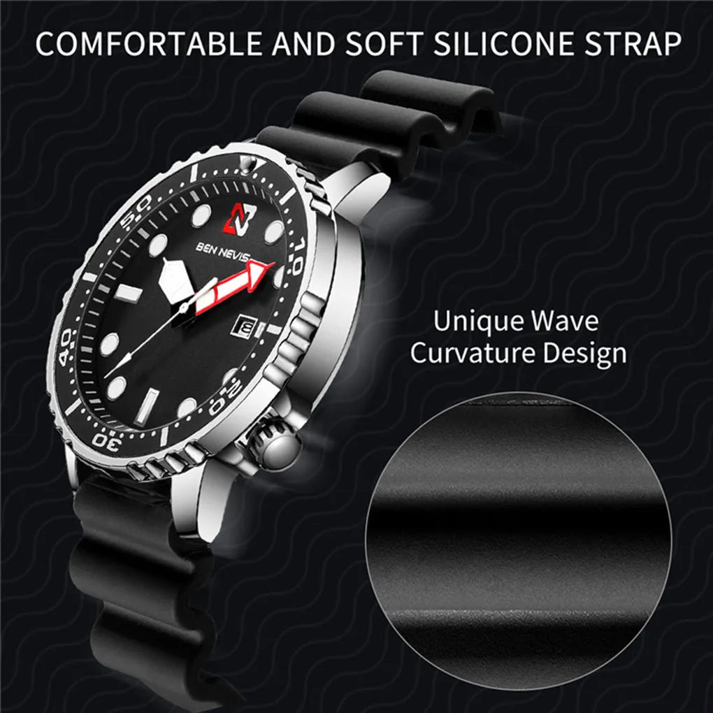 BecoFaton Wasserdichte Quarzuhr für Männer und Frauen, Analog-Digital, Edelstahl, Verstellbares Silikonband, 3ATM