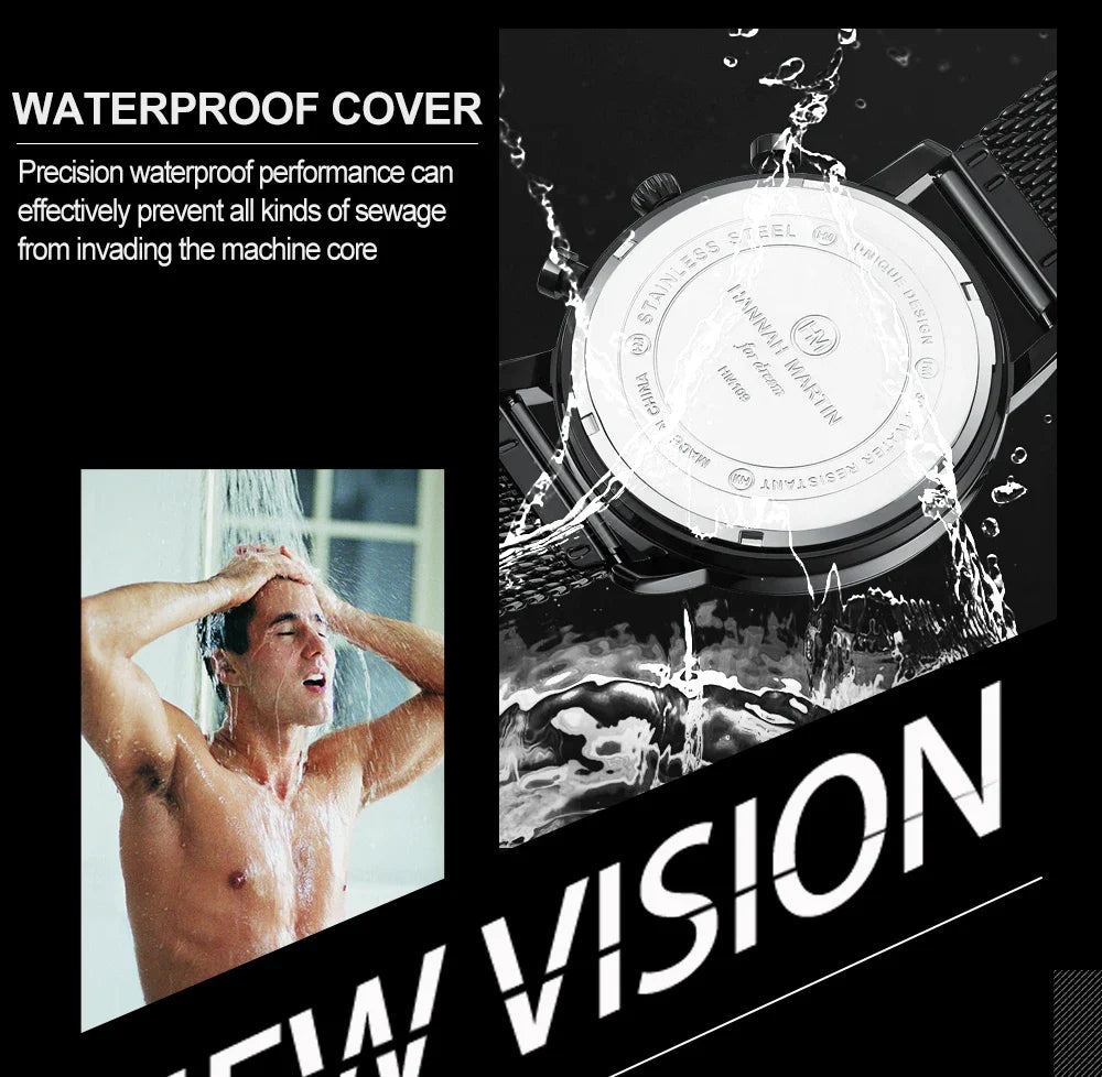 Quarzuhr für Herren – Edelstahl Chronograph mit Datum und Wasserschutz