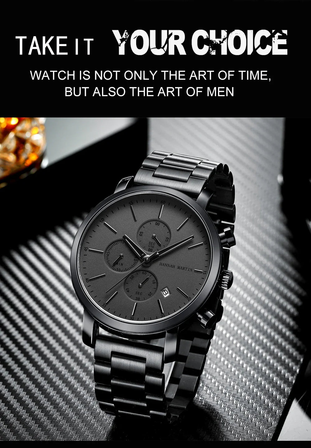 Quarzuhr für Herren – Edelstahl Chronograph mit Datum und Wasserschutz