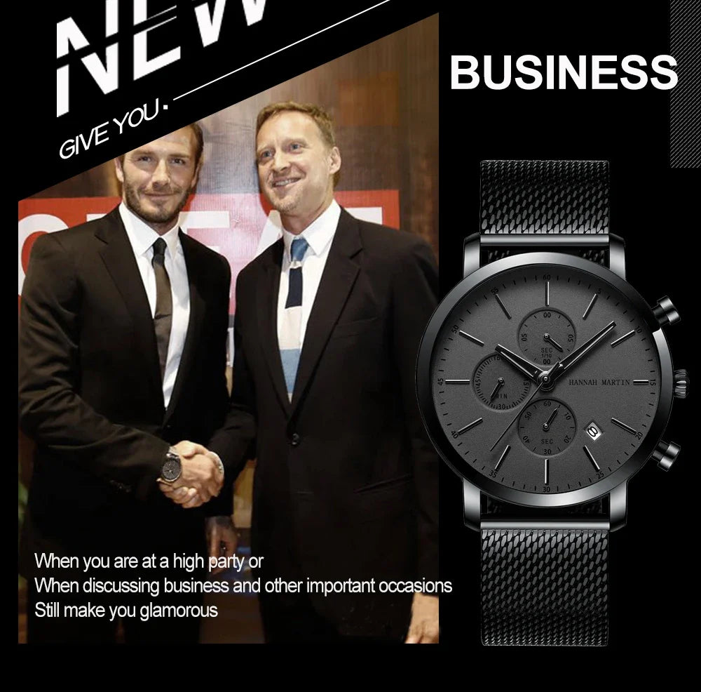 Quarzuhr für Herren – Edelstahl Chronograph mit Datum und Wasserschutz