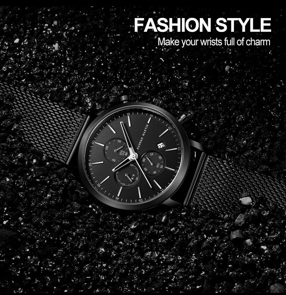 Quarzuhr für Herren – Edelstahl Chronograph mit Datum und Wasserschutz