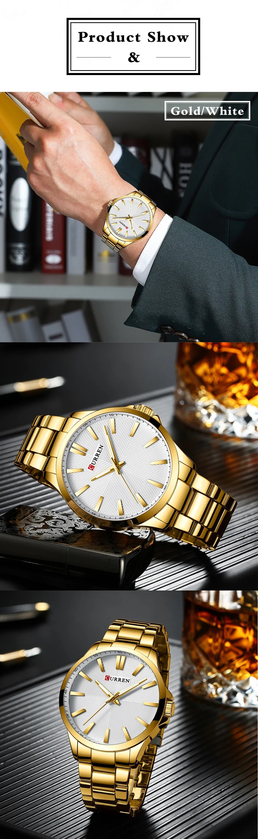 Herren Armbanduhr – Edelstahl Mesh Quarz-Uhr | Business & Freizeit | 3ATM Wasserdicht