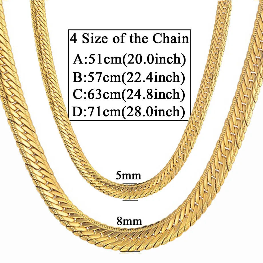 Hip Hop Goldkette für Herren – 8mm Curb Design