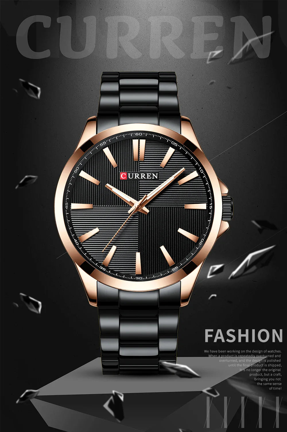 Herren Armbanduhr – Edelstahl Mesh Quarz-Uhr | Business & Freizeit | 3ATM Wasserdicht