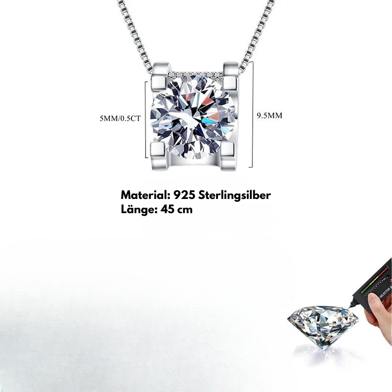 Golden Radiance Moissanite-Halskette