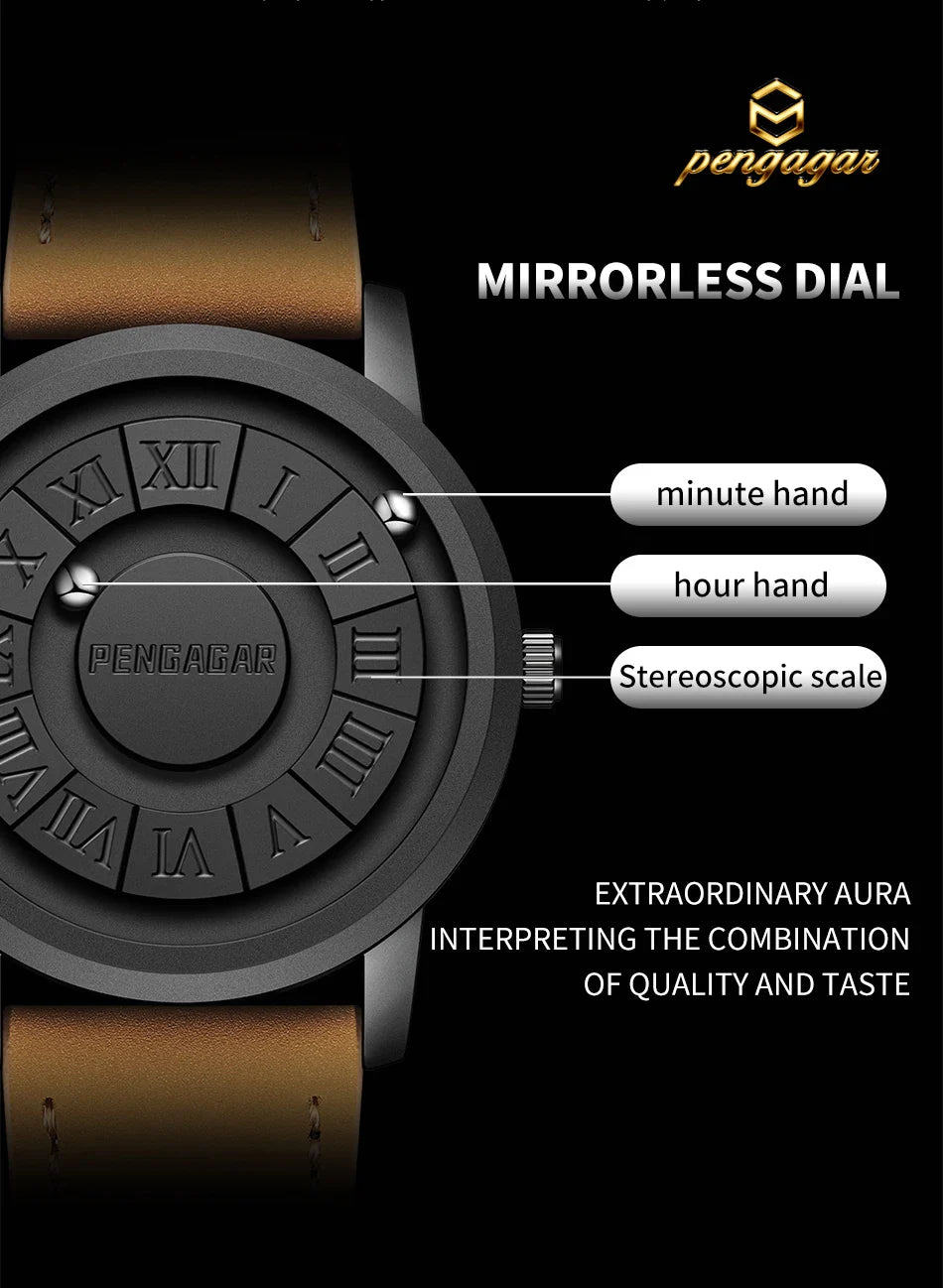 2024 Neue Luxus Quarzuhr für Männer – Kreative Scrollen Zeiger, Magnetische Handgelenk Uhr, Relogio Masculino