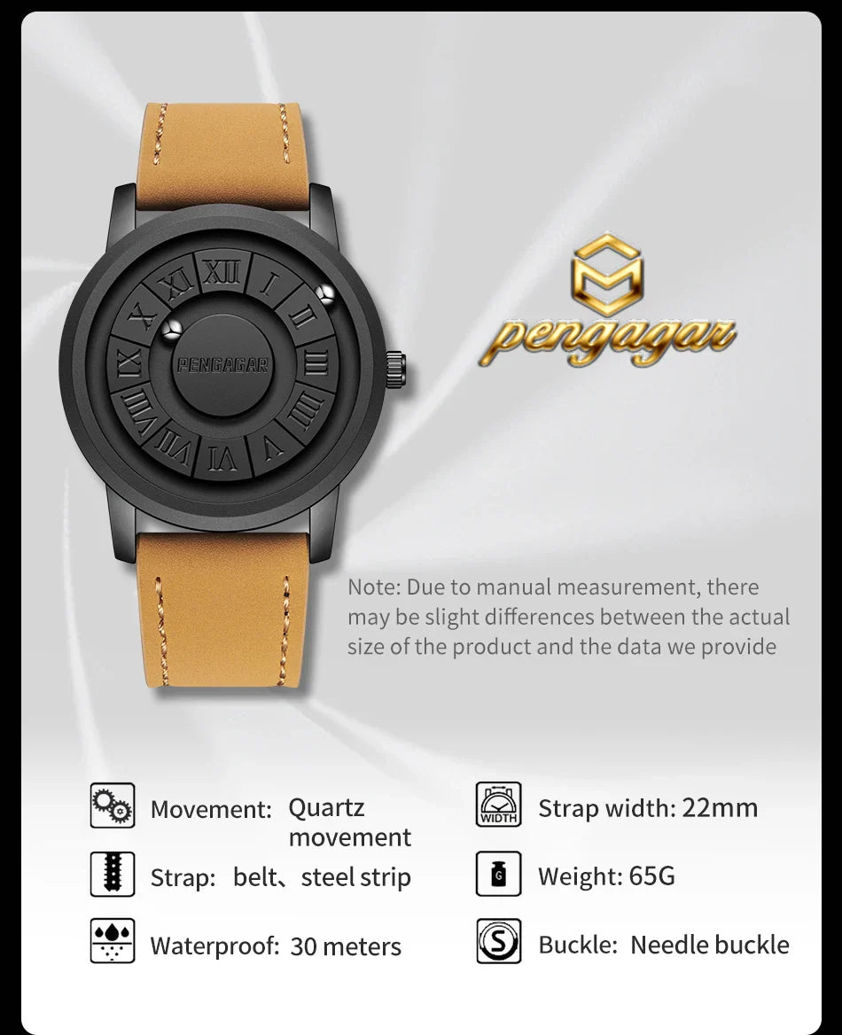 2024 Neue Luxus Quarzuhr für Männer – Kreative Scrollen Zeiger, Magnetische Handgelenk Uhr, Relogio Masculino