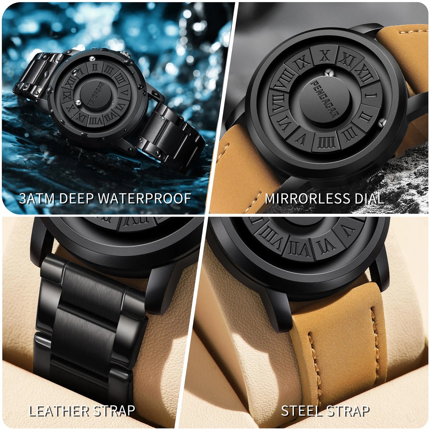 2024 Neue Luxus Quarzuhr für Männer – Kreative Scrollen Zeiger, Magnetische Handgelenk Uhr, Relogio Masculino