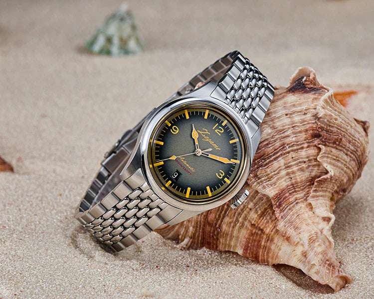 YN55a Herrenuhr – Luxus Automatik Uhr 38 mm, Retro Design, Chronograph, 100 m wasserdicht, Vintage Style