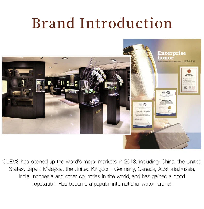 Olevs 5872 Damen Quarzuhr – Elegante Keramik Armbanduhr, Wasserdicht, Japanisches Uhrwerk