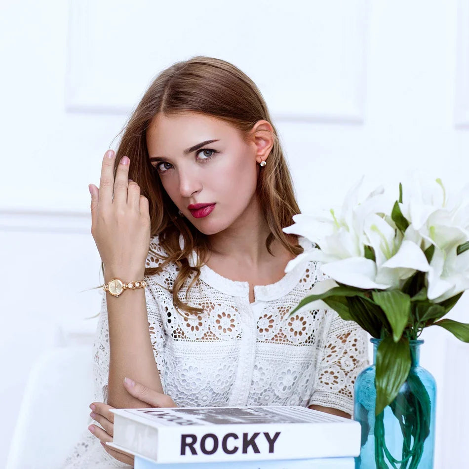 Luxus Damen-Armbanduhr – Edelstahl & Kristall-Armband | Mode Reloj Mujer