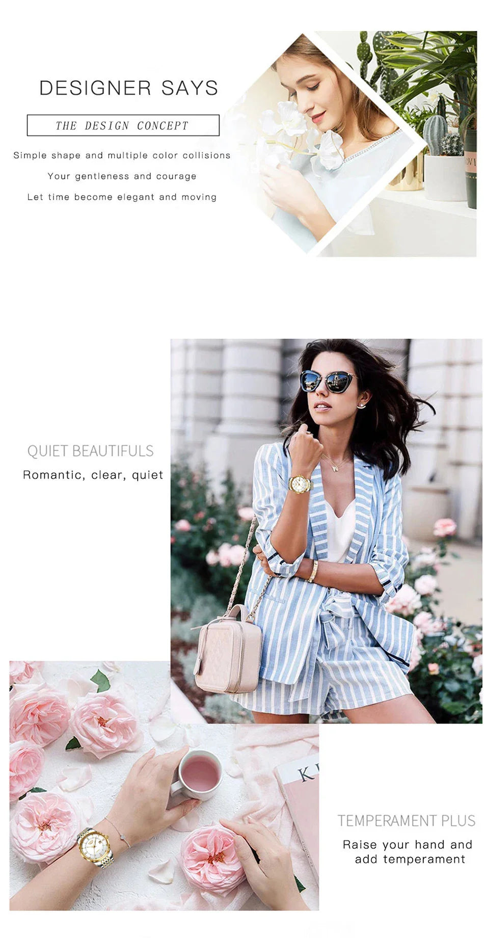 LIGE Damen Quarzuhr – Goldene Edelstahl Armbanduhr mit Luminous Zeigern, Stopuhr, Wasserfest, Auto-Datum – Luxus Armbanduhr für Damen