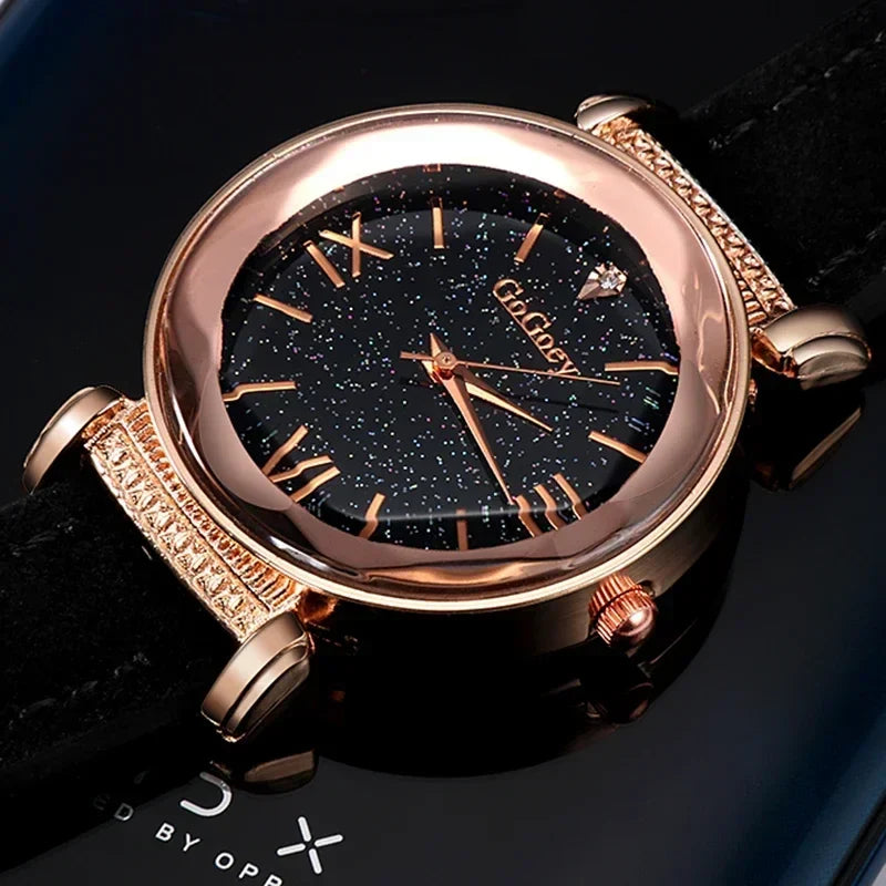 Starry Sky Quarz-Armbanduhr für Frauen – Elegante Damen Uhr, Montre Femme, Reloj Mujer, Horloges Women, Relógio Feminino