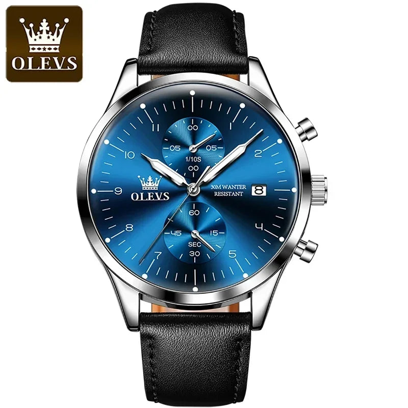 Luxus Quarzuhr für Herren – Wasserdicht, Chronograph, Luminous, Automatisches Datum