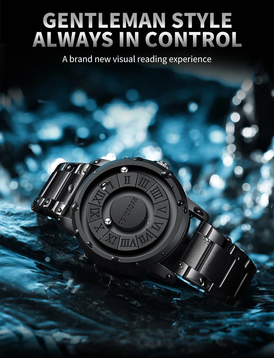 2024 Neue Luxus Quarzuhr für Männer – Kreative Scrollen Zeiger, Magnetische Handgelenk Uhr, Relogio Masculino