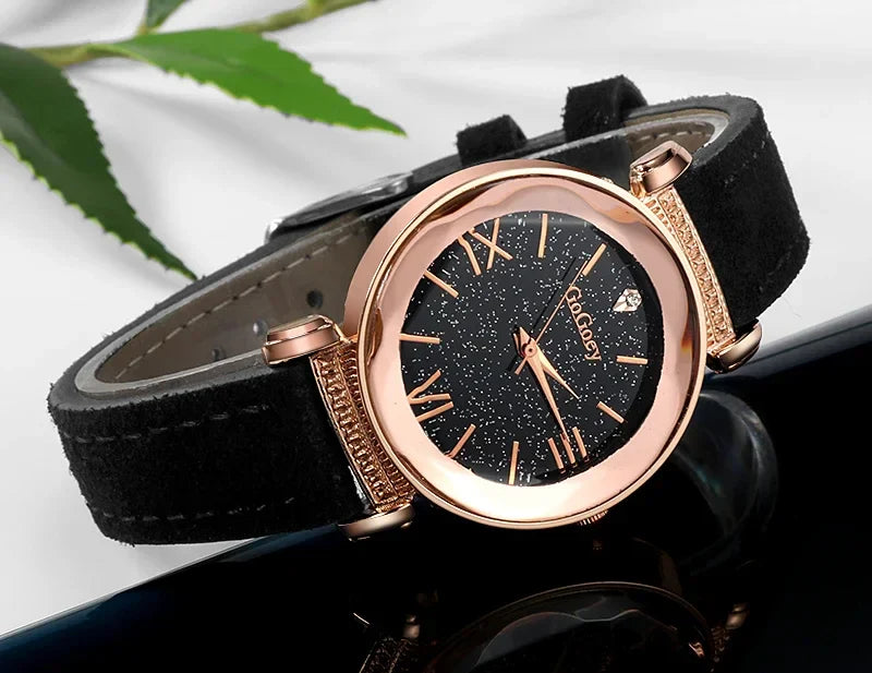 Starry Sky Quarz-Armbanduhr für Frauen – Elegante Damen Uhr, Montre Femme, Reloj Mujer, Horloges Women, Relógio Feminino