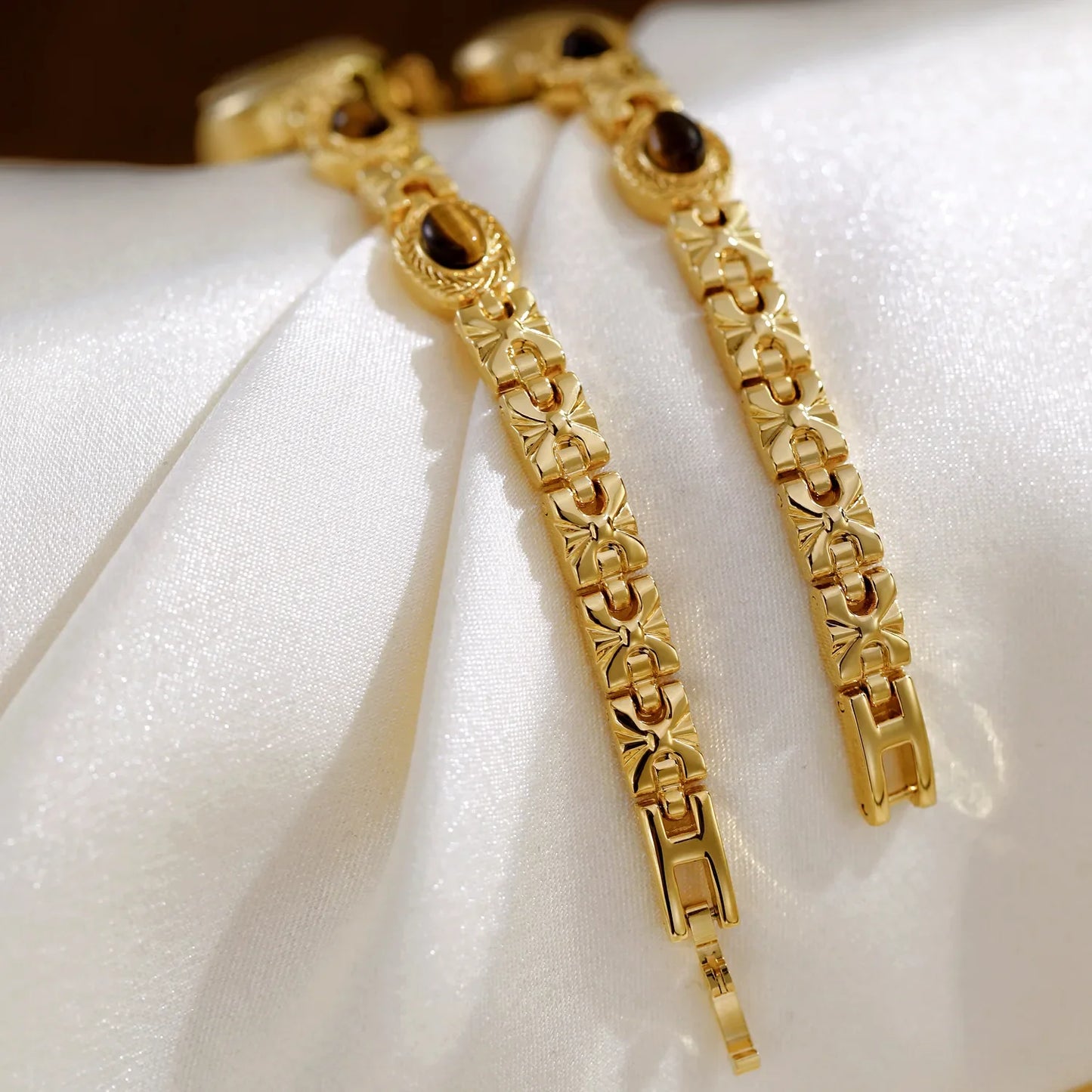 BS Bienenschwester FA1859 Damen Quarzuhr – Hochwertige Legierung mit Jade-Armband, Wasserfest, Elegante Dress-Uhr