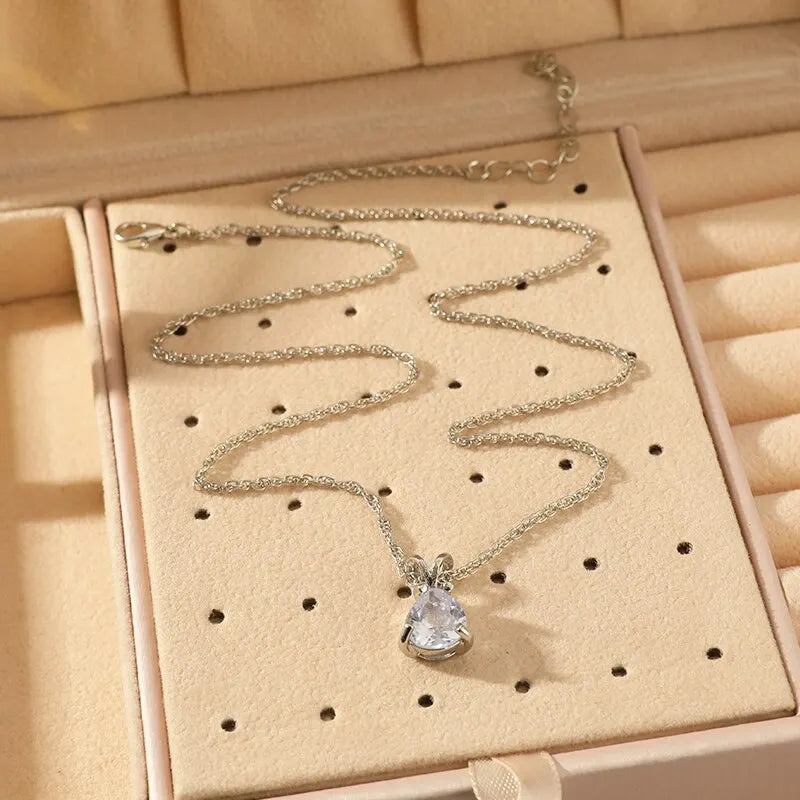 Crystal Drop – Tropfenanhänger aus Sterling Silber