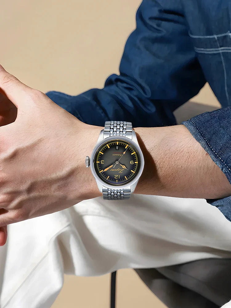 YN55a Herrenuhr – Luxus Automatik Uhr 38 mm, Retro Design, Chronograph, 100 m wasserdicht, Vintage Style