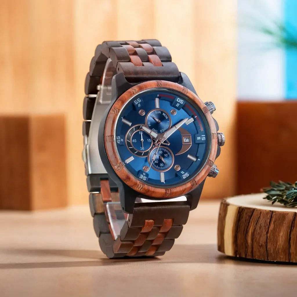 Gravierte Holzuhr für Männer – Das perfekte Geschenk