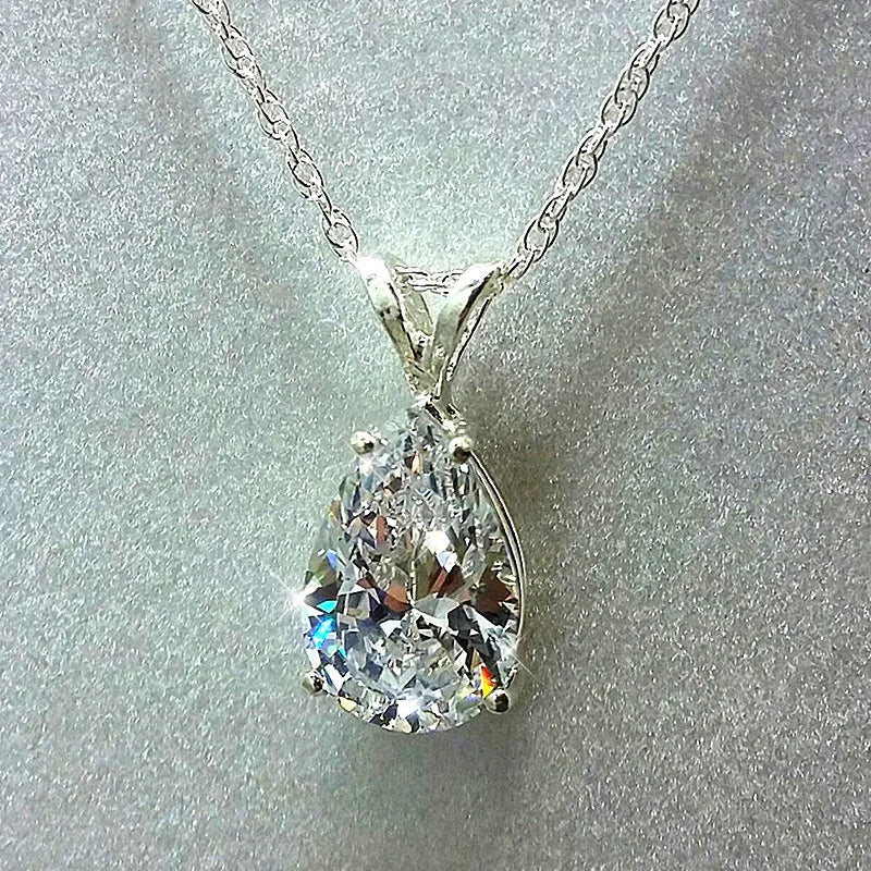 Crystal Drop – Tropfenanhänger aus Sterling Silber
